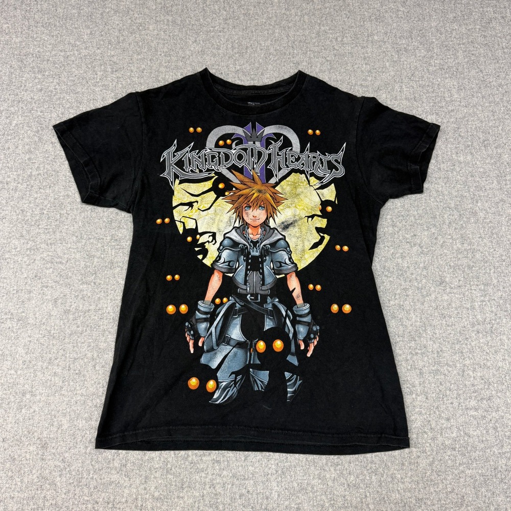 Kingdom Hearts Sora Graphic T-Shirt Size S Black Cotton Mad Engine Gaming Tee